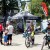 Namiot reklamowy 3x4,5 z nadrukiem Go Bike na dachu i 3 ścianach