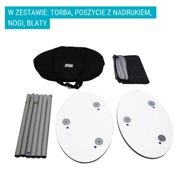 Trybunka reklamowa tekstylna owalna - Zestaw