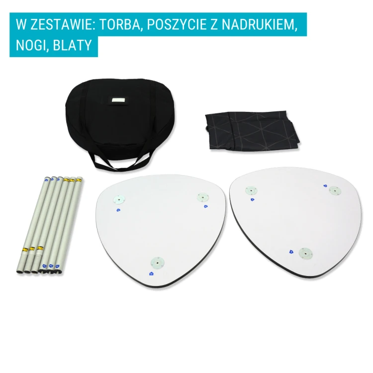 Trybunka reklamowa tekstylna trójkątna - Zestaw