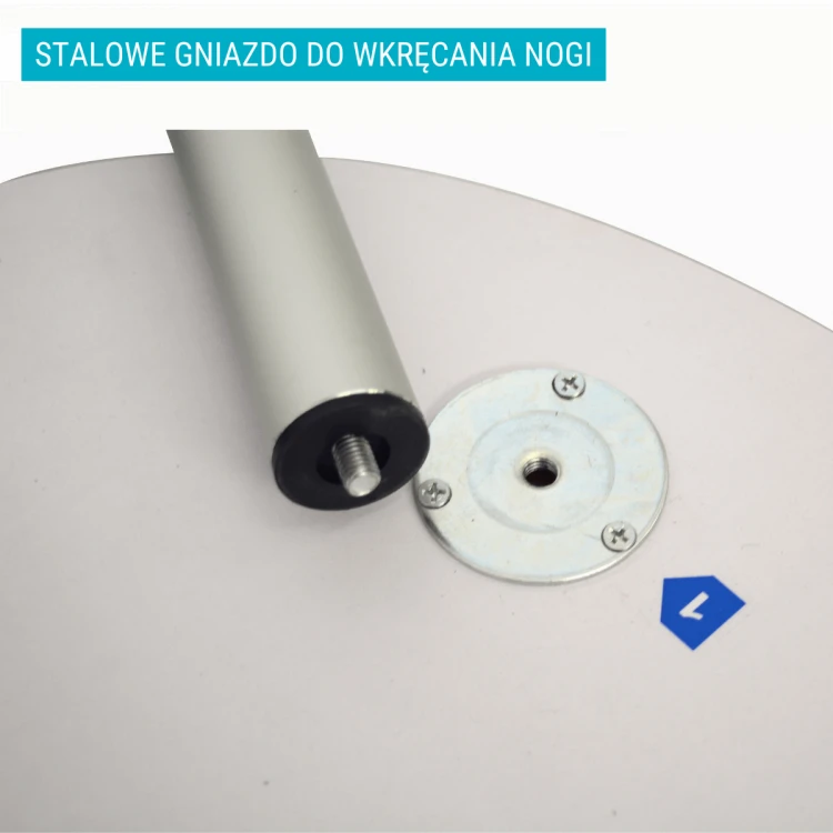 Stalowe gniazdo do wkręcania podpory trybunki tekstylnej