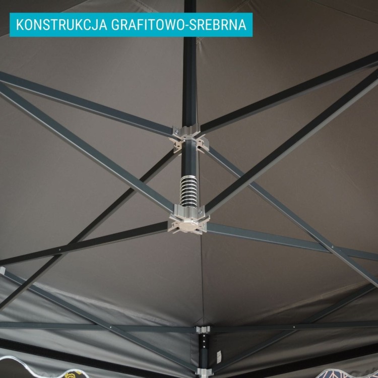Grafitowo-srebrna konstrukcja namiotu pogrzebowego - Maszt