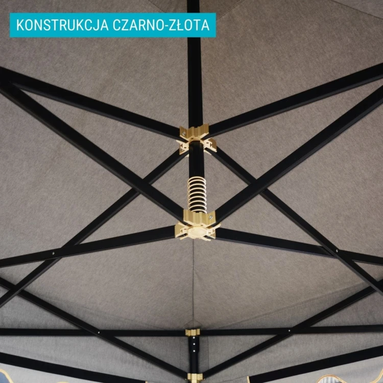 Czarna konstrukcja ze złotymi łącznikami - Maszt