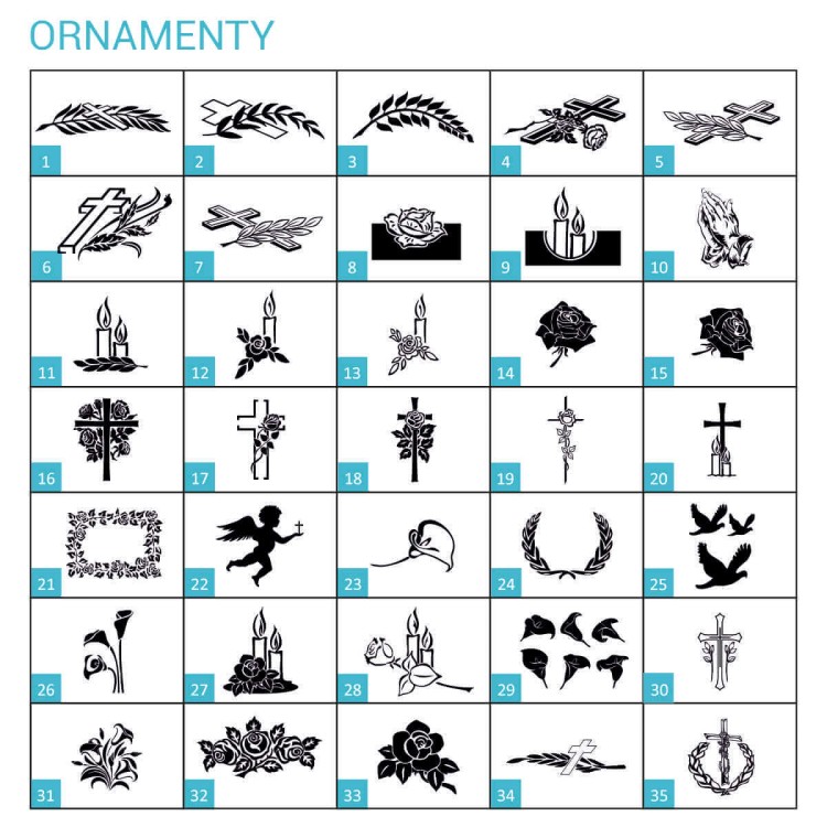 Ornamenty do namiotów pogrzebowych