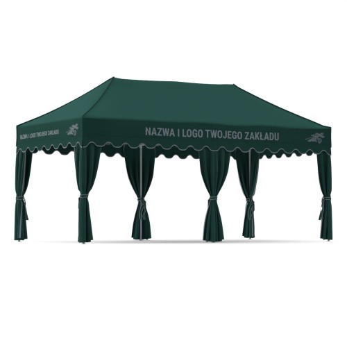 Ciemnozielony namiot pogrzebowy 3x6