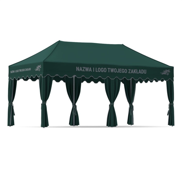 Ciemnozielony namiot pogrzebowy 3x6