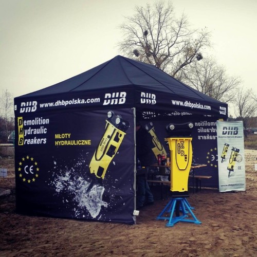 Namiot reklamowy 3x4,5 z nadrukiem na falbanach DHB