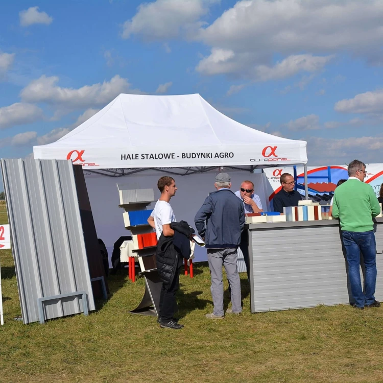 Namiot reklamowy 3x4,5 z nadrukiem na falbanach Hale Stalowe