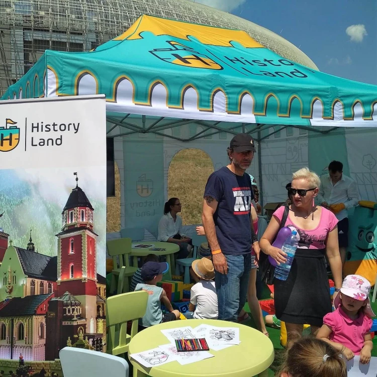 Namiot reklamowy 3x4,5 z nadrukiem History Land