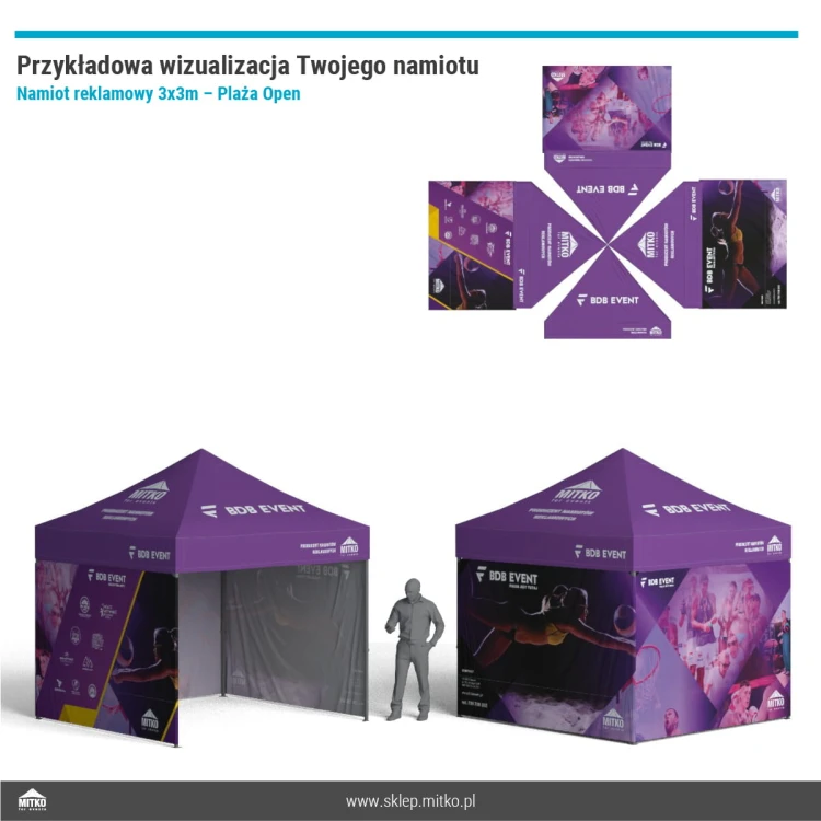 Namiot reklamowy 3x3 m Plaża Open
