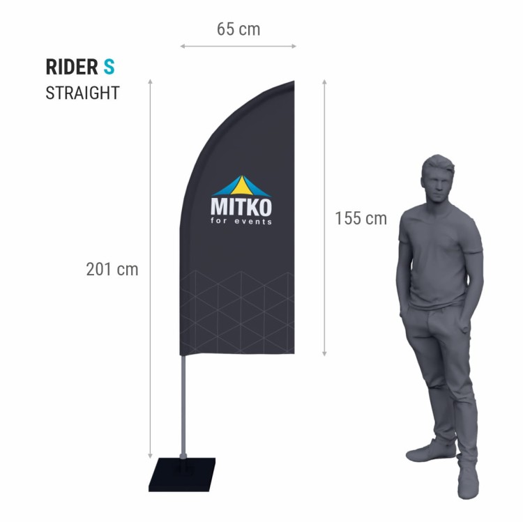 Wymiary flagi reklamowej Rider S