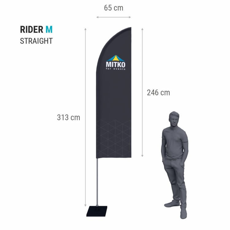 Wymiary flagi reklamowej Rider M