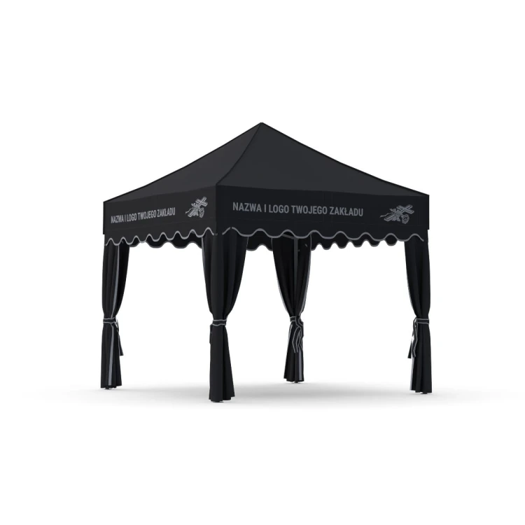 Czarny namiot pogrzebowy 3x3