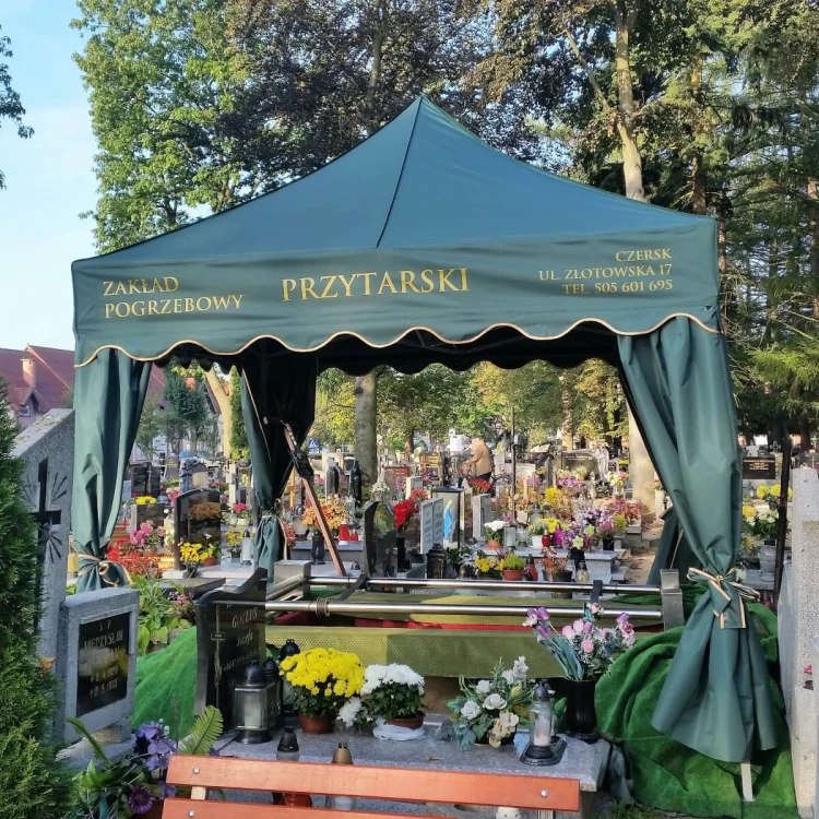 Namiot pogrzebowy 3x3 m z nadrukiem Przytarski