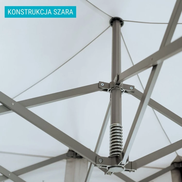 Szara konstrukcja namiotu pogrzebowego - Maszt