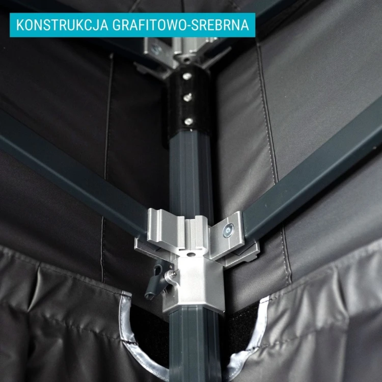 Grafitowa konstrukcja ze srebrnymi łącznikami - Narożnik