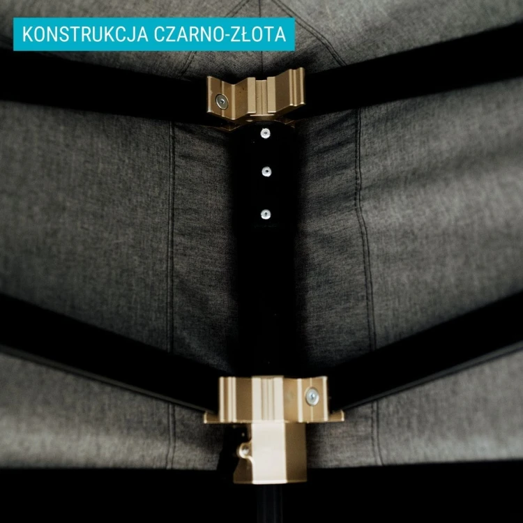 Czarna konstrukcja ze złotymi łącznikami - Narożnik