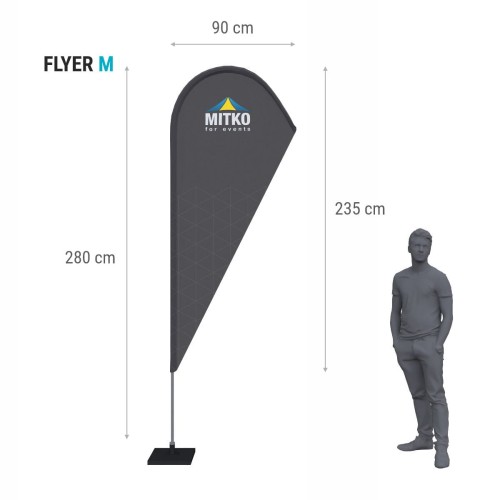 Wymiary flagi reklamowej Flyer M