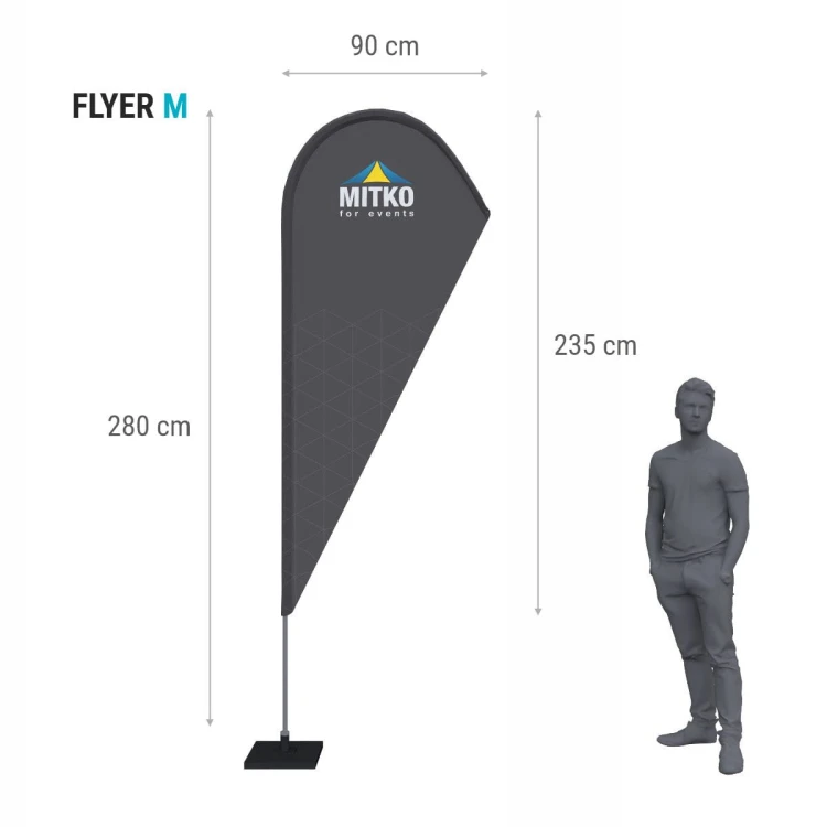 Wymiary flagi reklamowej Flyer M