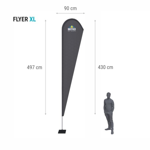 Wymiary flagi reklamowej Flyer XL