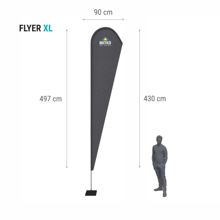 Wymiary flagi reklamowej Flyer XL