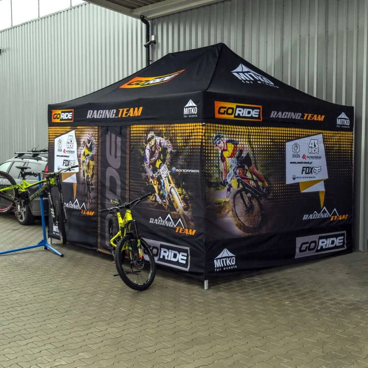 Namiot reklamowy 3x4,5 z nadrukiem Go Ride