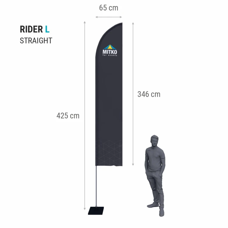 Wymiary flagi reklamowej Rider L
