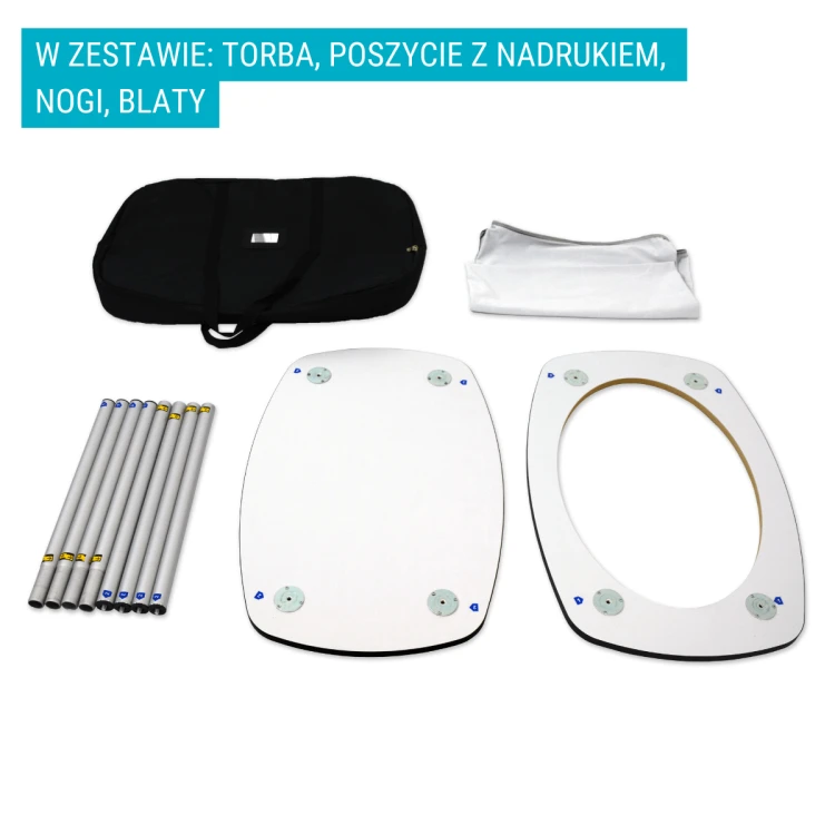 Trybunka reklamowa tekstylna prostokątna - Zestaw