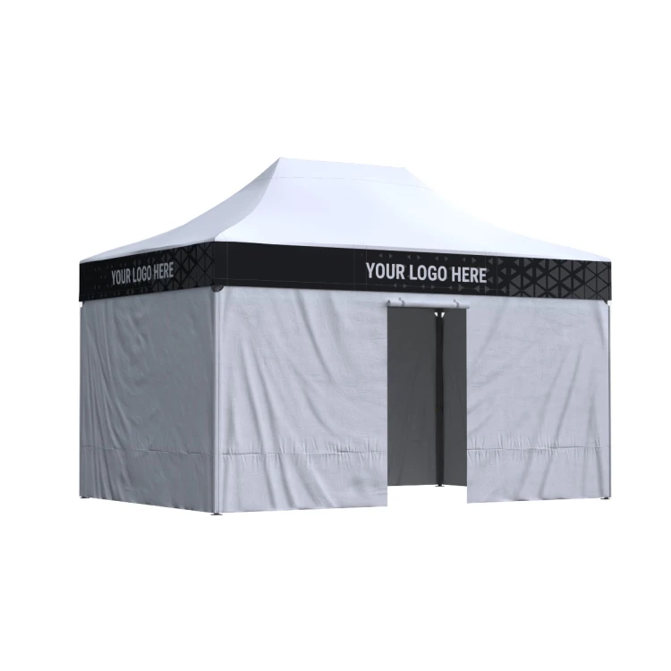 Namiot reklamowy 3x4,5 z nadrukiem na falbanach, 4 ściany bez nadruku