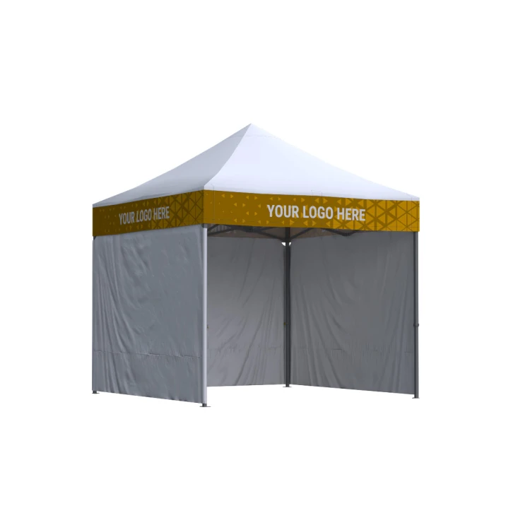 Namiot reklamowy 3x3 Octa Pro z nadrukiem na falbanach, 3 ściany bez nadruku