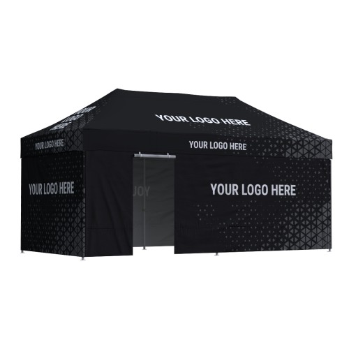 Namiot reklamowy 3x6 Octa Go z nadrukiem, 3 ściany z nadrukiem + drzwi