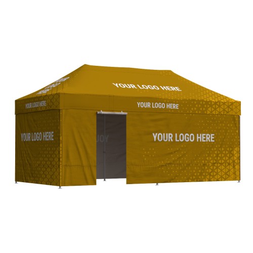 Namiot reklamowy 3x6 Octa Pro z nadrukiem, 3 ściany z nadrukiem + drzwi