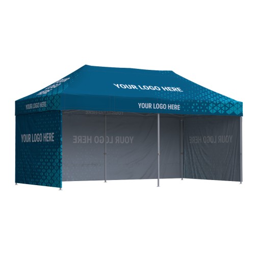 Namiot reklamowy 3x6 Octa Optima II z nadrukiem, 3 ściany z nadrukiem