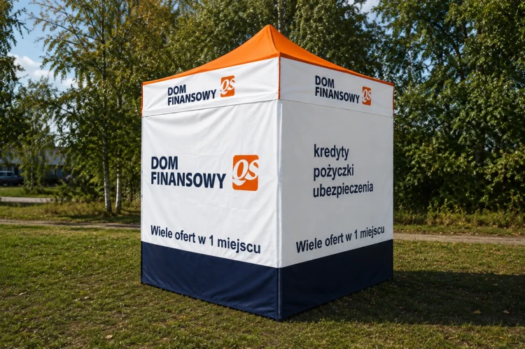 namiot-reklamowy-2x2-z-nadrukiem-dom- finansowy.webp