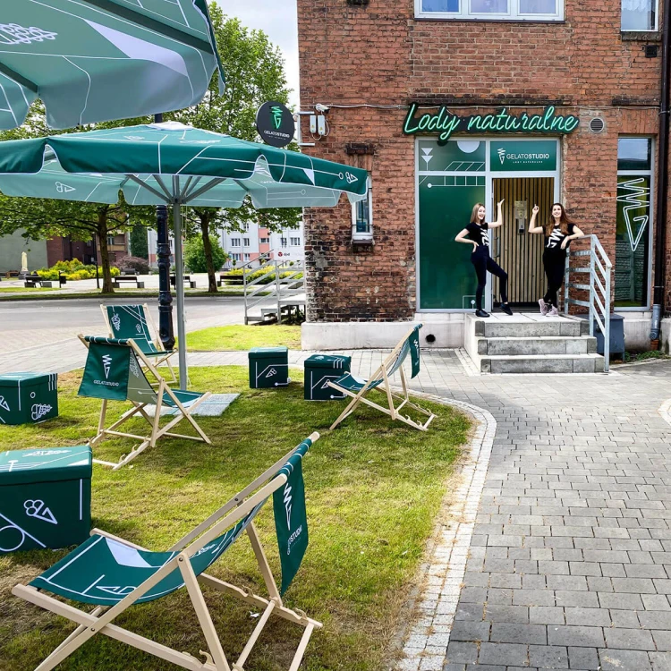 Parasol reklamowy Palermo LED 3,5 m - Gelato Studio