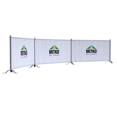 Zestaw płotków reklamowych 6m poliester - baza + 2 dostawki