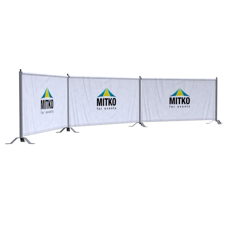 Zestaw płotków reklamowych 6m poliester - baza + 2 dostawki