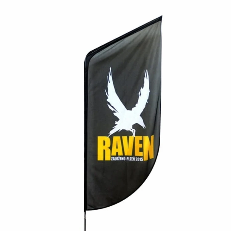 Flaga reklamowa Hussar S Round z nadrukiem Raven